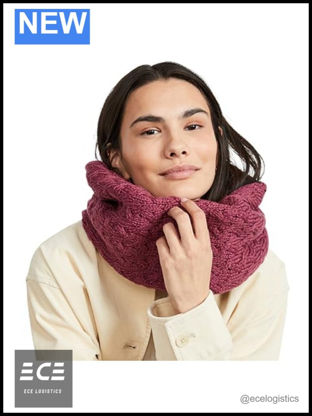 Merino Wool Cable Knit Scarf Made in Ireland